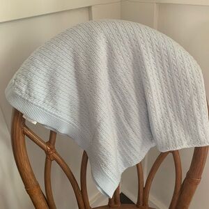 Mudpie Blue Baby Cable Knit Blanket